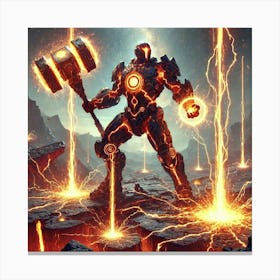 Flame Guardians Absorbing Seismic Energy Canvas Print