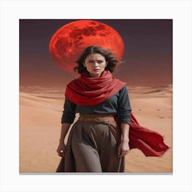 Girl In The Desert Canvas Print
