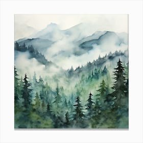 Watercolor Of A Forest 1 Canvas Print