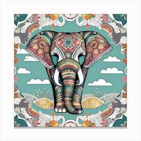 Elephant In A Frame Canvas Print