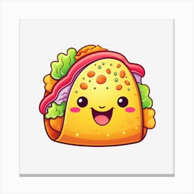 Taco Kawaii Canvas Print