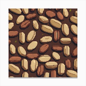 Seamless Pattern Of Coffee Beans 3 Canvas Print