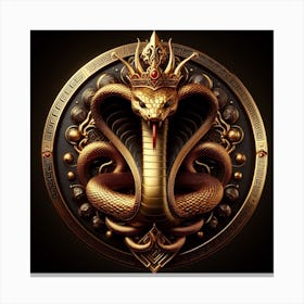 Golden Snake With Crown Canvas Print