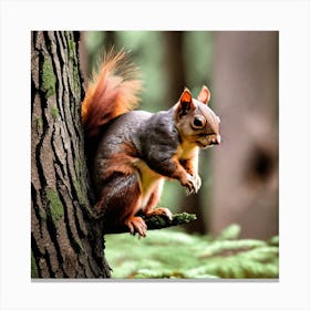 Squirrel In The Forest 145 Canvas Print