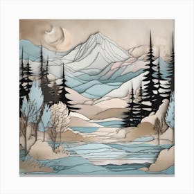 Snowy Mountains Canvas Print