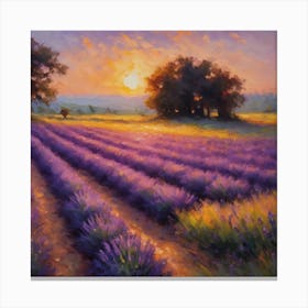 Sunrise Over Lavender Fields Canvas Print