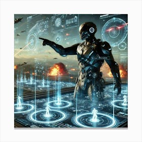 A Sci Fi Scene Showcasing Kael Drayen Combat Analysis Canvas Print