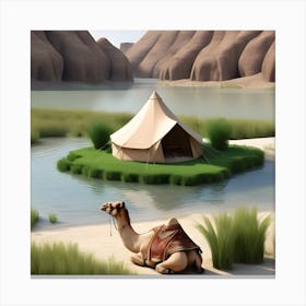 Camel In The Desert 1 Canvas Print