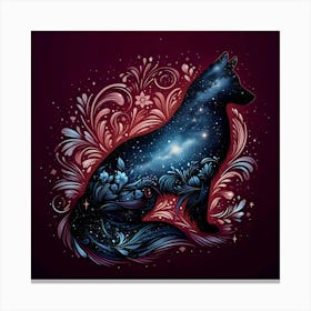 Wolf In The Galaxy Canvas Print