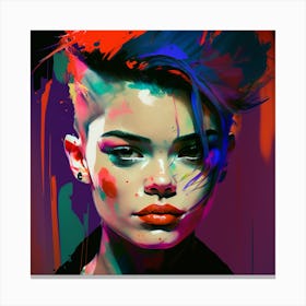 Punk Fine Art Style Portrait Canvas Print