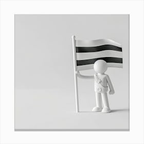 3d Person Holding A Flag Canvas Print