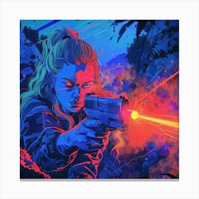 Girl With A Gun Canvas Print