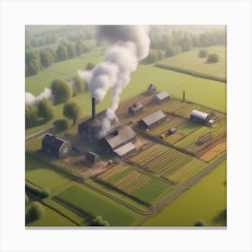 Aerial View Of A Farm 12 Canvas Print