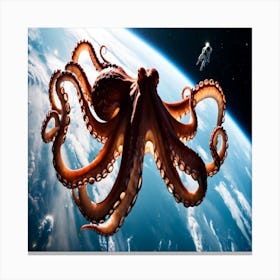 Octopus In Space Canvas Print