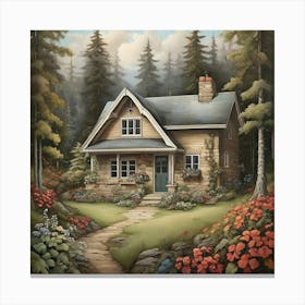 Cabin In The Woods 6 Canvas Print