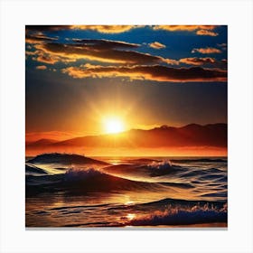 Sunset Over The Ocean 107 Canvas Print