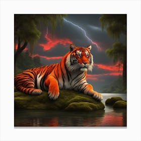 Tiger In The Forest 1 Canvas Print