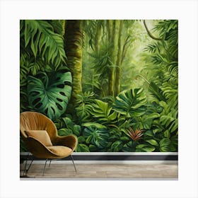 Tropical Jungle Mural 14 Canvas Print