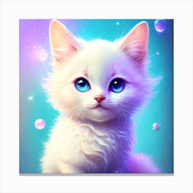 Cute Kitten With Blue Eyes Canvas Print