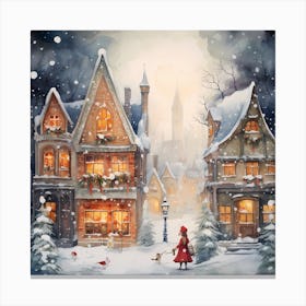 Retro Whispers of Winter Canvas Print