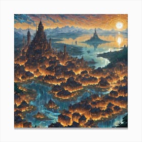 City At Night Canvas Print