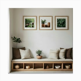 Three Photos On A Wall Canvas Print