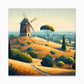 Windmill In The Countryside Canvas Print