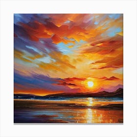 Sunset On The Beach 139 Canvas Print