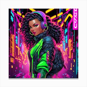 Neon Girl 26 Canvas Print