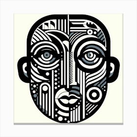 Abstract Man's Face Canvas Print