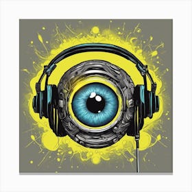 Cosmic Eye With Headphones Canvas Print