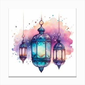 Watercolor Lanterns 4 Canvas Print