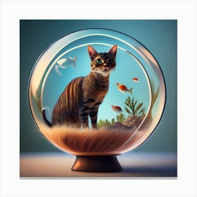 Cat In A Glass Ball 14 Canvas Print