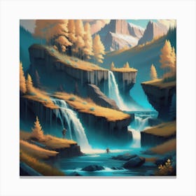 Whimsical Waterfall Canvas Print