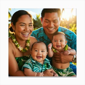 Hawaiian Family Portrait Canvas Print