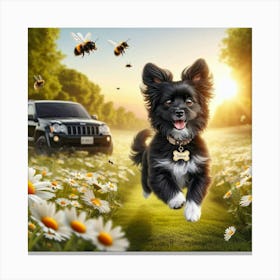 Jeep Dog Canvas Print