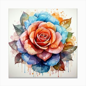 Watercolor Rose 1 Canvas Print