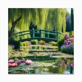 Vintage Blooms Claude Monet Garden In Full Splendor (6) Canvas Print