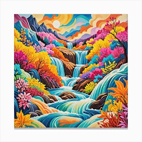 Waterfall Painting 2 Canvas Print