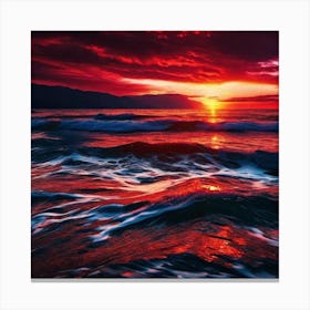 Sunset Over The Ocean 142 Canvas Print
