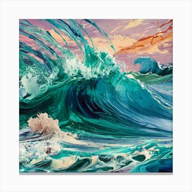 Abstract And Color Splash Fusion Of The Ocean Art Print Canvas Print