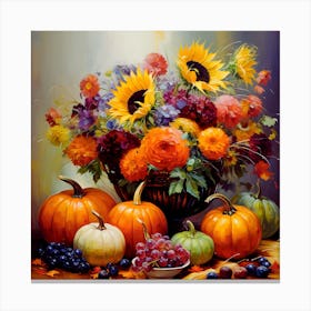 Floral Whispers Of Fall Canvas Print