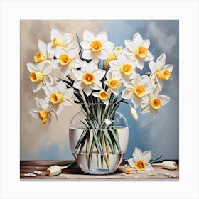 Daffodils In A Vase 10 Canvas Print