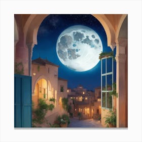 Moonlight In The Alleyway Canvas Print