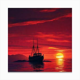 Sunset Sailboat 2 Canvas Print