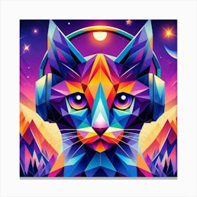 Oliver Low Poly Cat Canvas Print