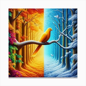 Bird In The Forest Canvas Print