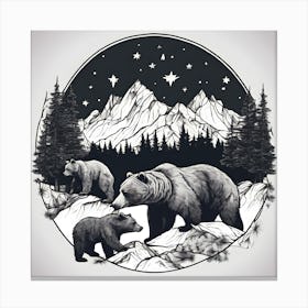 Bears In The Mountains Canvas Print