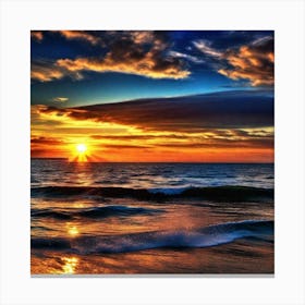 Sunset On The Beach 528 Canvas Print