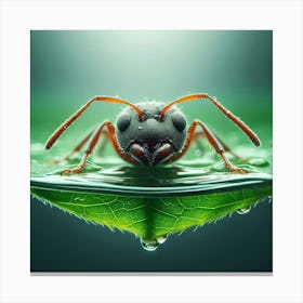 Ant On A Leaf 1 Canvas Print